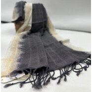 Baumwollschal mit Batik schwarz
