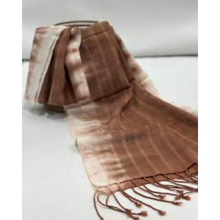 Baumwollschal mit Batik braun