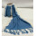 Baumwollschal mit Batik blau