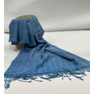Baumwollschal uni blau