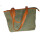 Canvas mit Lederbesatz - Handtasche oliv
