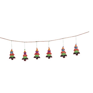 Girlande Weihnachtsb&auml;ume aus Saristoffresten