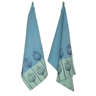 Geschirrt&uuml;cher 2er-Set Tulpen blau