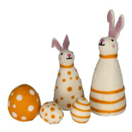 Filz Deko-Set Hasen und Eier orange