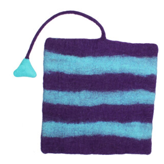 Filz Picknickmatte quadratisch blau/dunkelblau