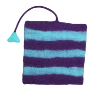 Filz Picknickmatte quadratisch blau/dunkelblau