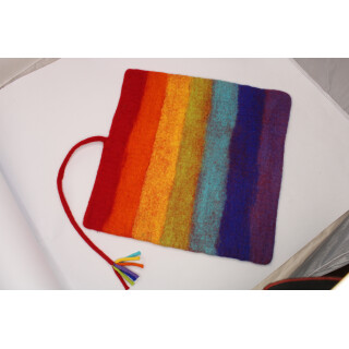 Filz Picknickmatte quadratisch regenbogen