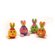 4er-Set Papierh&auml;nger Osterhasen bunt