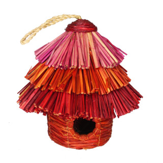 Vogelhaus Bananenfaser pink