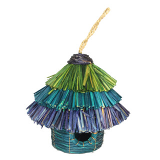 Vogelhaus Bananenfaser blau