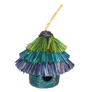 Vogelhaus Bananenfaser blau