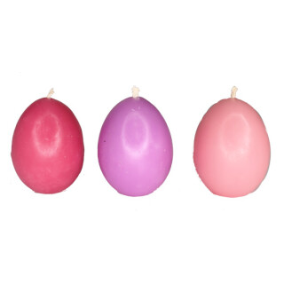 Ostereier-Kerzen 3er-Set rosa/pink/lila