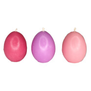 Ostereier-Kerzen 3er-Set rosa/pink/lila
