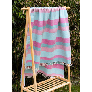 Strand- oder Sauna-Tuch pink/t&uuml;rkis