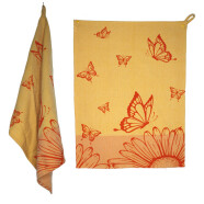 Geschirrt&uuml;cher 2er-Set Schmetterling gelb/orange