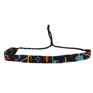 Glasperlen Freundschaftsb&auml;ndchen schwarz/bunt