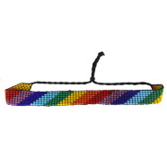 Glasperlen Freundschaftsb&auml;ndchen Regenbogen...