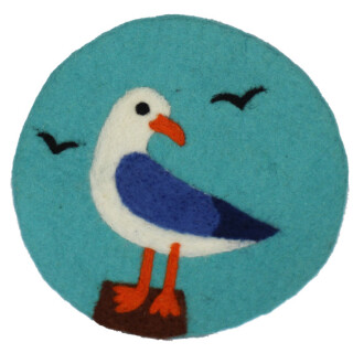 Filz Topf-Untersetzer M&ouml;we hellblau