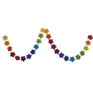Filz Bl&uuml;ten-Girlande Regenbogen