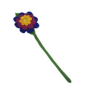 Filz Blume 3lagig blau/rosa/gelb