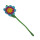 Filz Blume 3lagig t&uuml;rkis/rosa/gelb