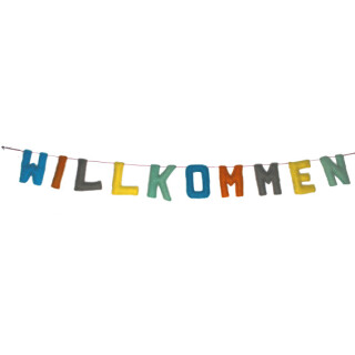 Filz Girlande WILLKOMMEN Sommerfarben