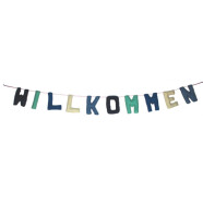 Filz Girlande WILLKOMMEN Blaut&ouml;ne