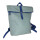 Canvas mit Lederbesatz - Rucksack grau/blau
