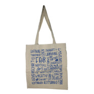 Tragetasche "Faire Worte" blau