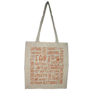 Tragetasche "Faire Worte" orange
