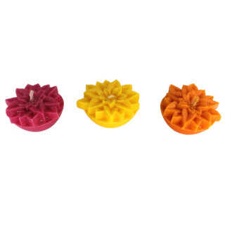 Schwimmkerzen-Set Blumen gelb/orange/pink