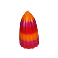 Kerze Zuckerhut orange/rot/pink klein