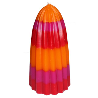 Kerze Zuckerhut orange/rot/pink gro&szlig;