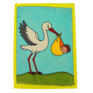Batikkarte Storch