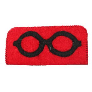 Filz Brillenetui Brille rot