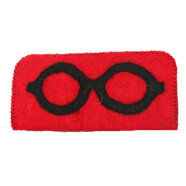 Filz Brillenetui Brille rot