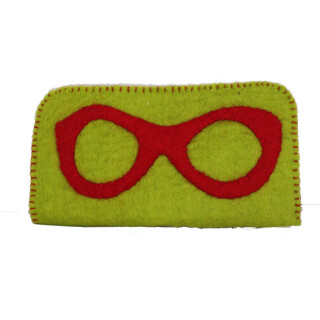 Filz Brillenetui Brille gr&uuml;n