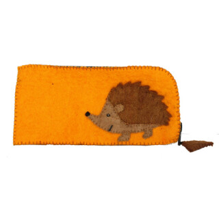 Filz Brillenetui Igel orange