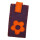 Filz Mini Smartphone-H&uuml;lle Blume braun/orange