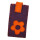 Filz Kleine Smartphone-H&uuml;lle Blume braun/orange