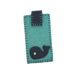 Filz Mini Smartphone-H&uuml;lle Wal t&uuml;rkis/blau
