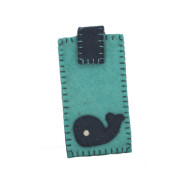 Filz Mini Smartphone-H&uuml;lle Wal t&uuml;rkis/blau