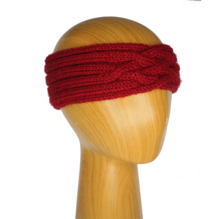 Handgestrickt: Stirnband rot