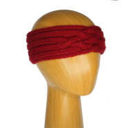 Handgestrickt: Stirnband rot