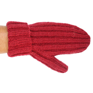 Handgestrickt: Handschuhe rot