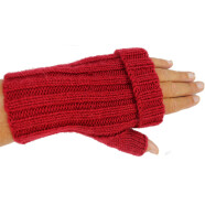 Handgestrickt: Stulpen rot