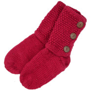 Handgestrickt: Wollsocken rot