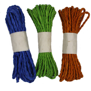 Papier Kordeln 3er-Set blau / gr&uuml;n / orange