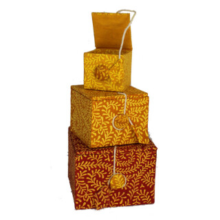 Papier Geschenkdosen 3er-Set orange