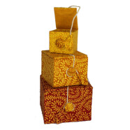 Papier Geschenkdosen 3er-Set orange